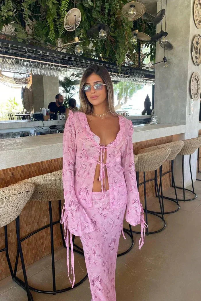 Elowyn | Women's Flowing Two-Piece Vacation Summer Cover-up Set