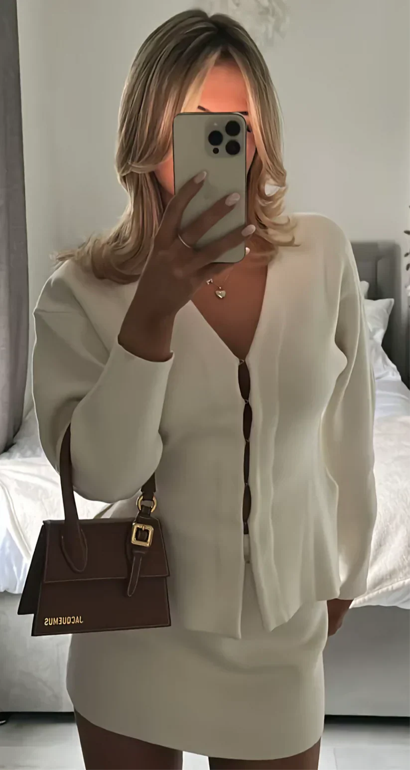 Melisa | Women's Ribbed Long Sleeve Two-piece Set