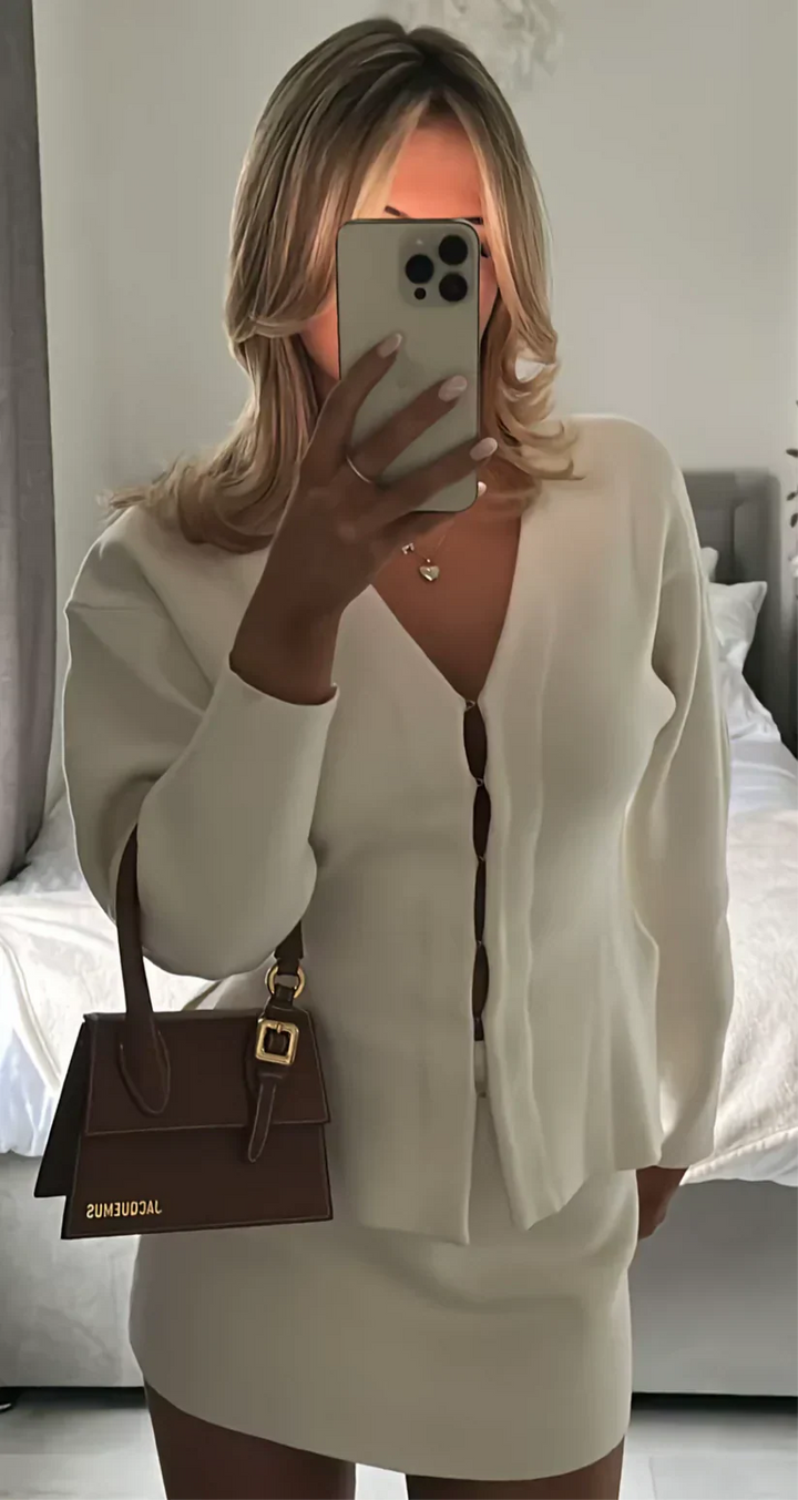 Melisa | Women's Ribbed Long Sleeve Two-piece Set