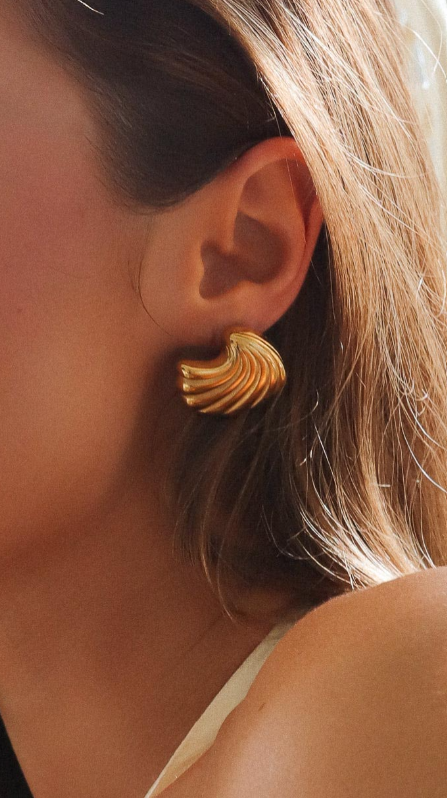 Noelle | Women's Gold Shell Earrings