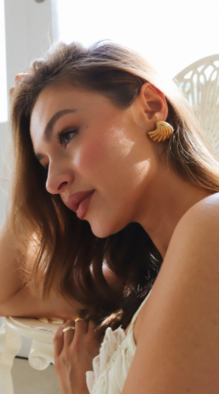 Noelle | Women's Gold Shell Earrings