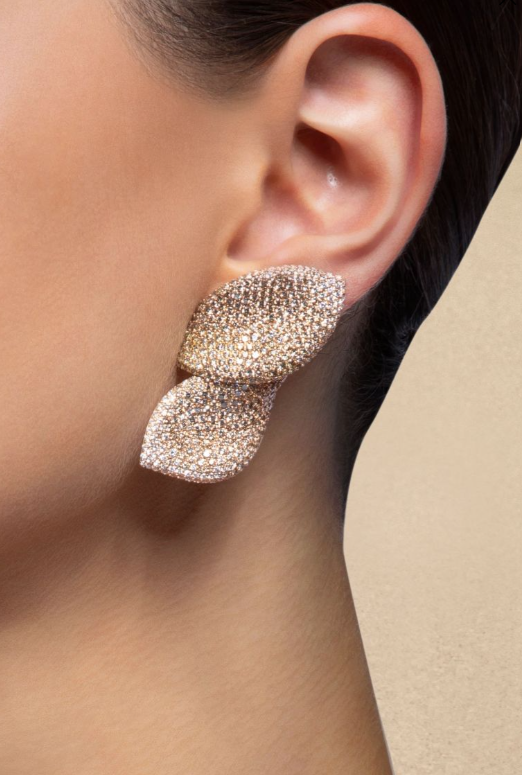 Ruby | Women's Diamond Leaf Shape Earrings