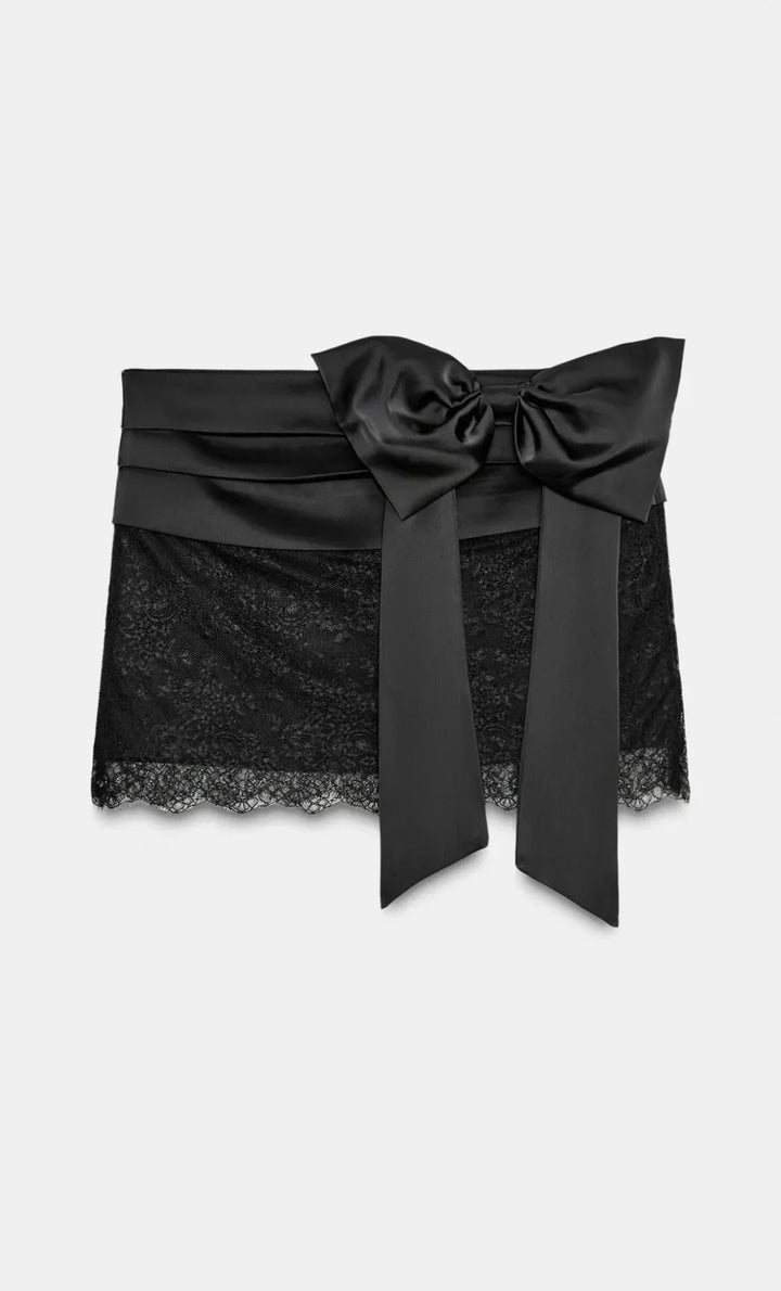 Vivian | Women's Lace Bow Detailed Two-Piece Set