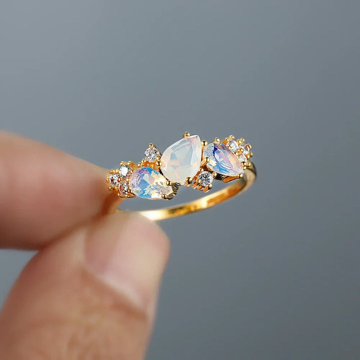 Women's Cubic Zirconia Cascade Ring | Gold-Plated Tarnish-Free Statement Ring