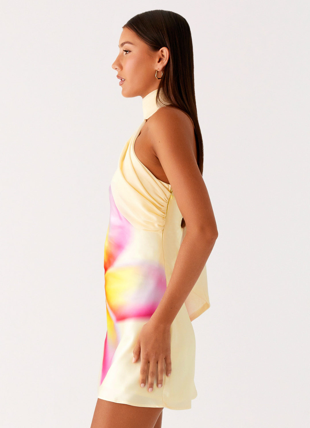 Isa Satin Mini Dress Yellow
