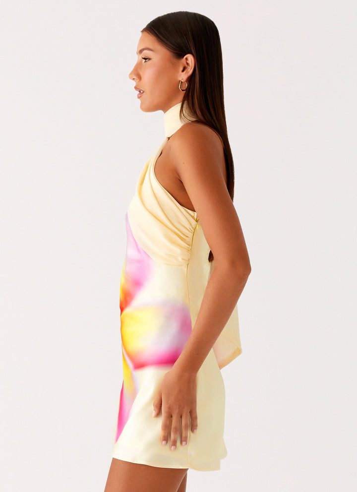 Isa Satin Mini Dress Yellow