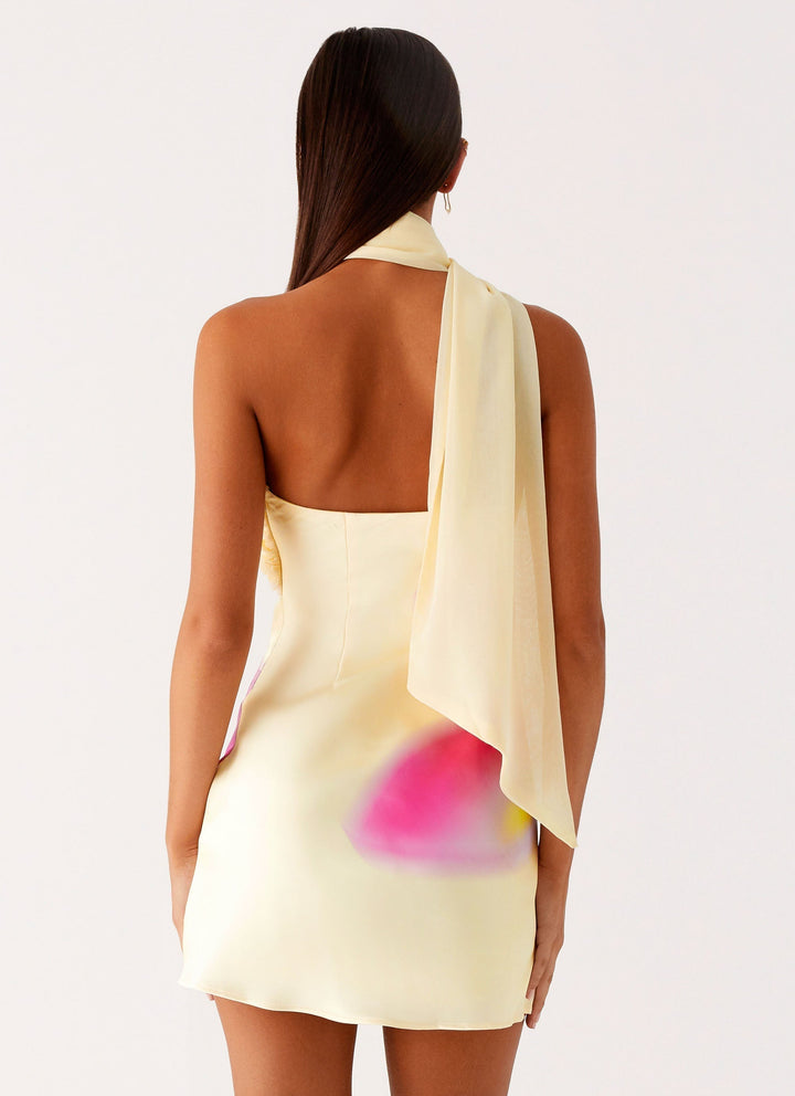 Isa Satin Mini Dress Yellow