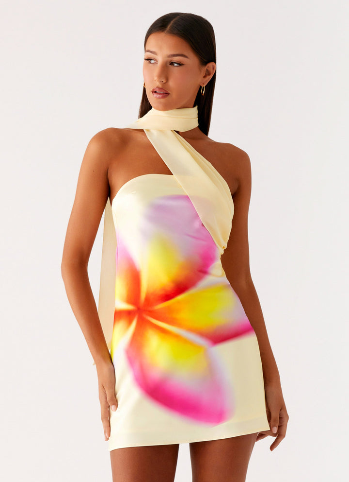Isa Satin Mini Dress Yellow