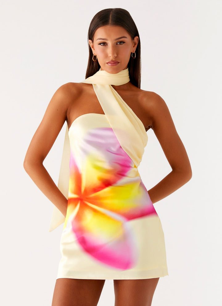Isa Satin Mini Dress Yellow