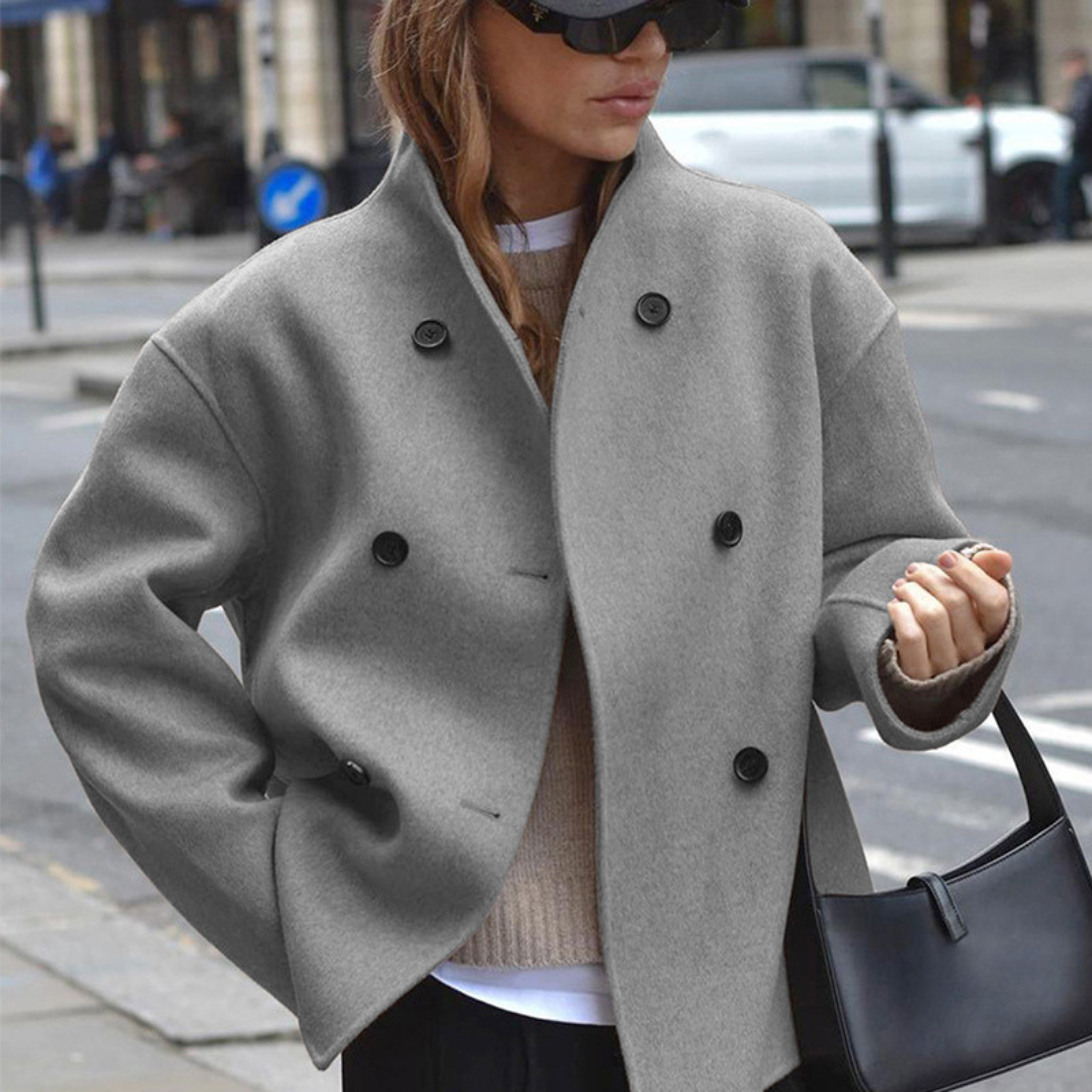 Women's Double-Breasted Wool-Blend Coat | Tailored Winter Overcoat