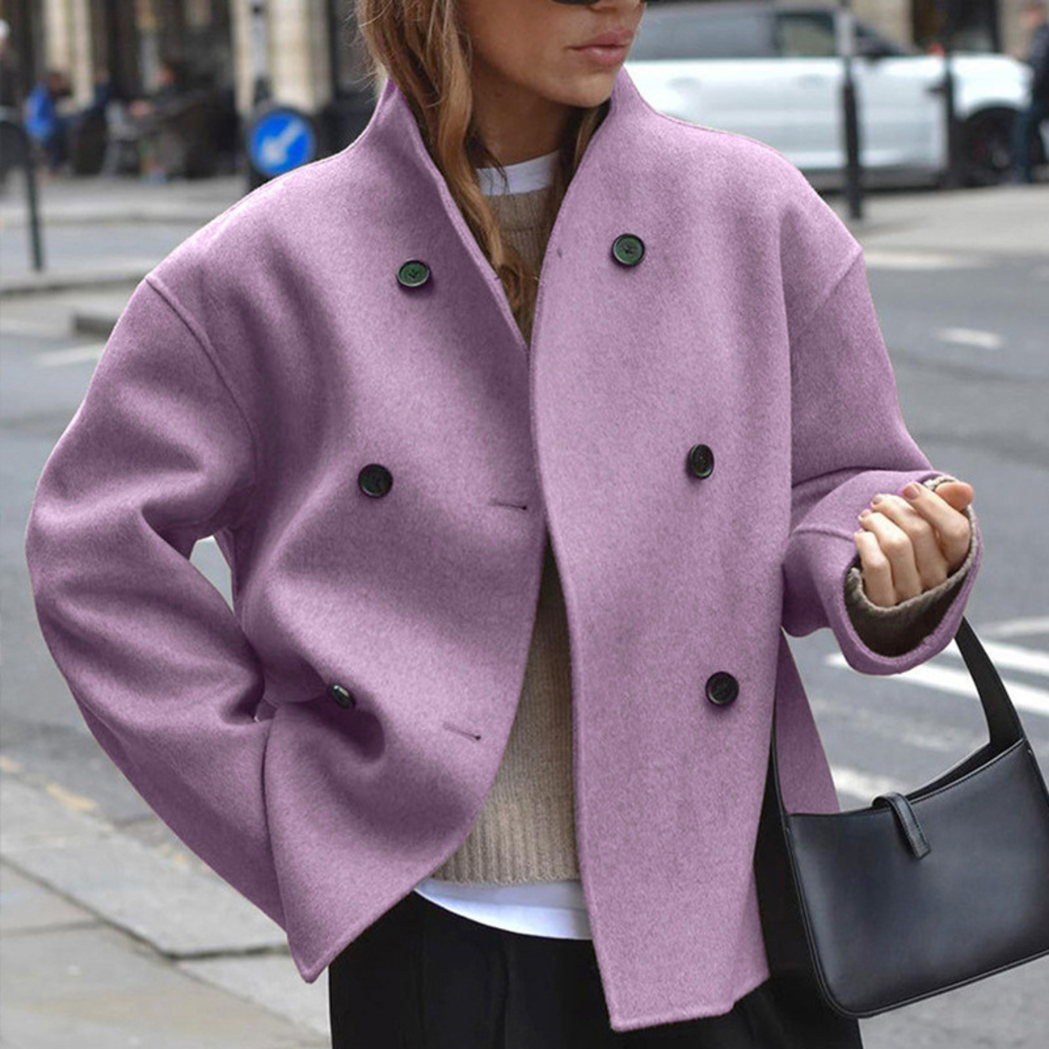 Women's Double-Breasted Wool-Blend Coat | Tailored Winter Overcoat