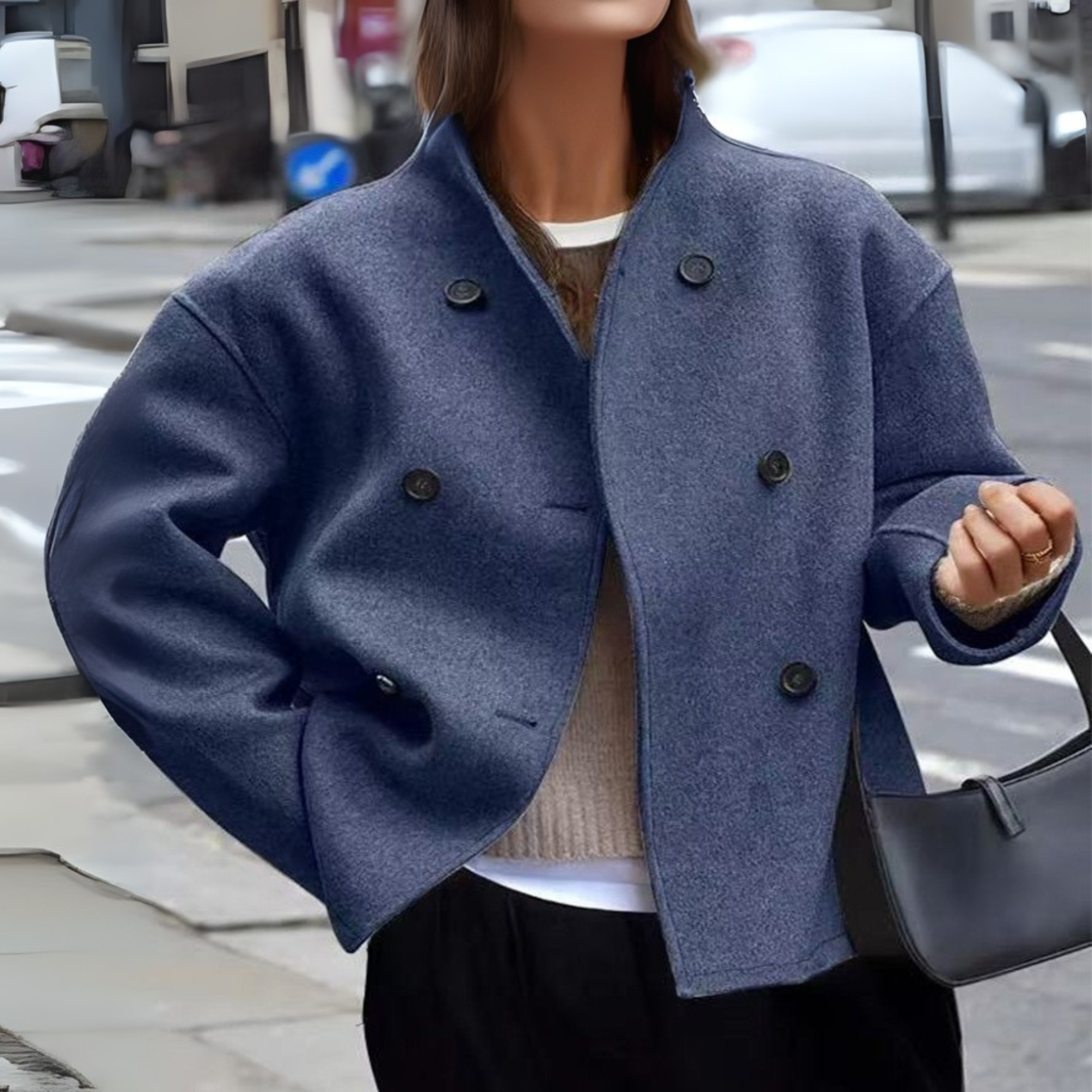Women's Double-Breasted Wool-Blend Coat | Tailored Winter Overcoat