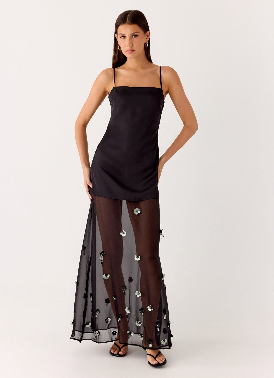 Jesiah Embellished Maxi Dress Black