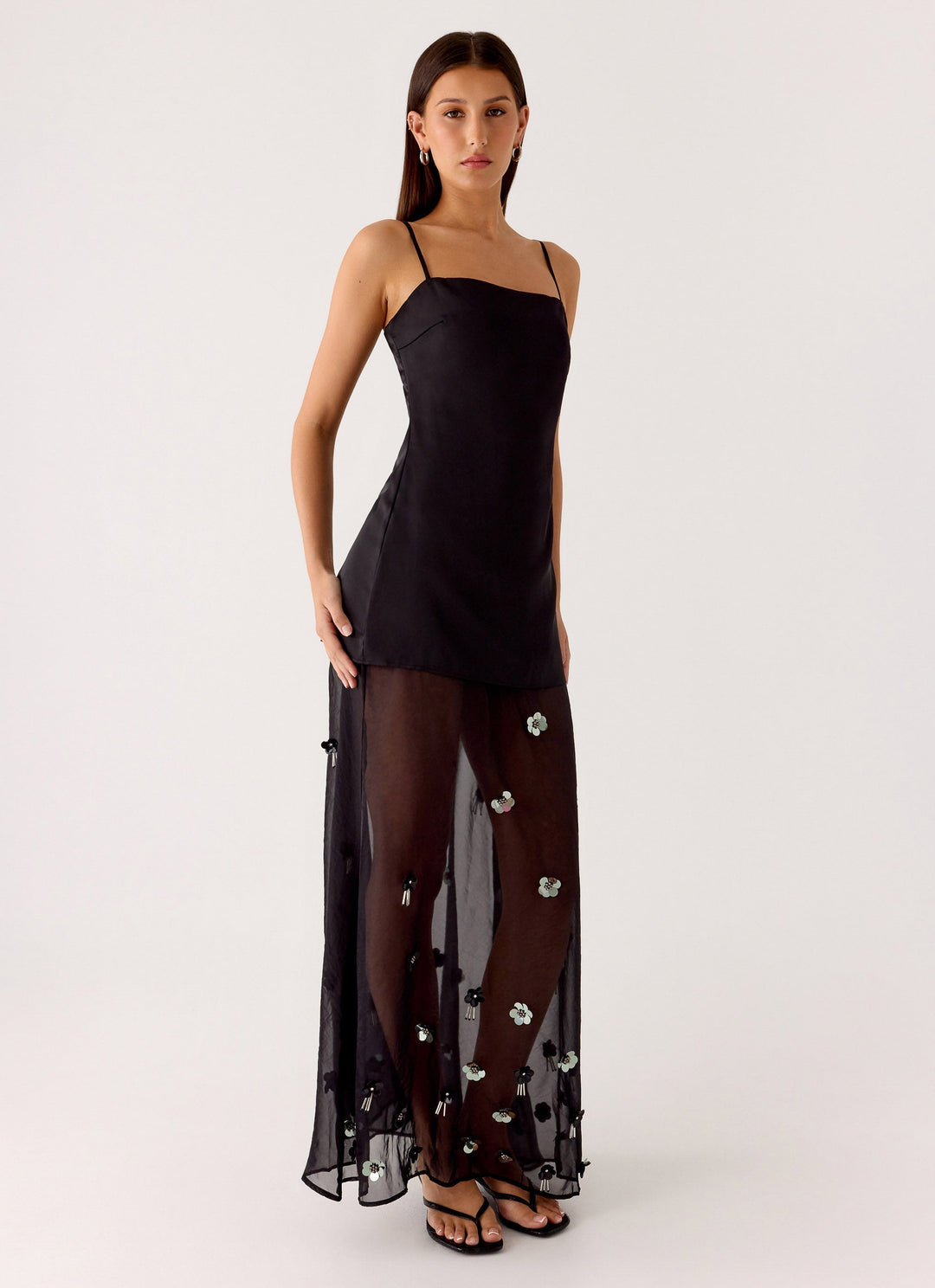 Jesiah Embellished Maxi Dress Black