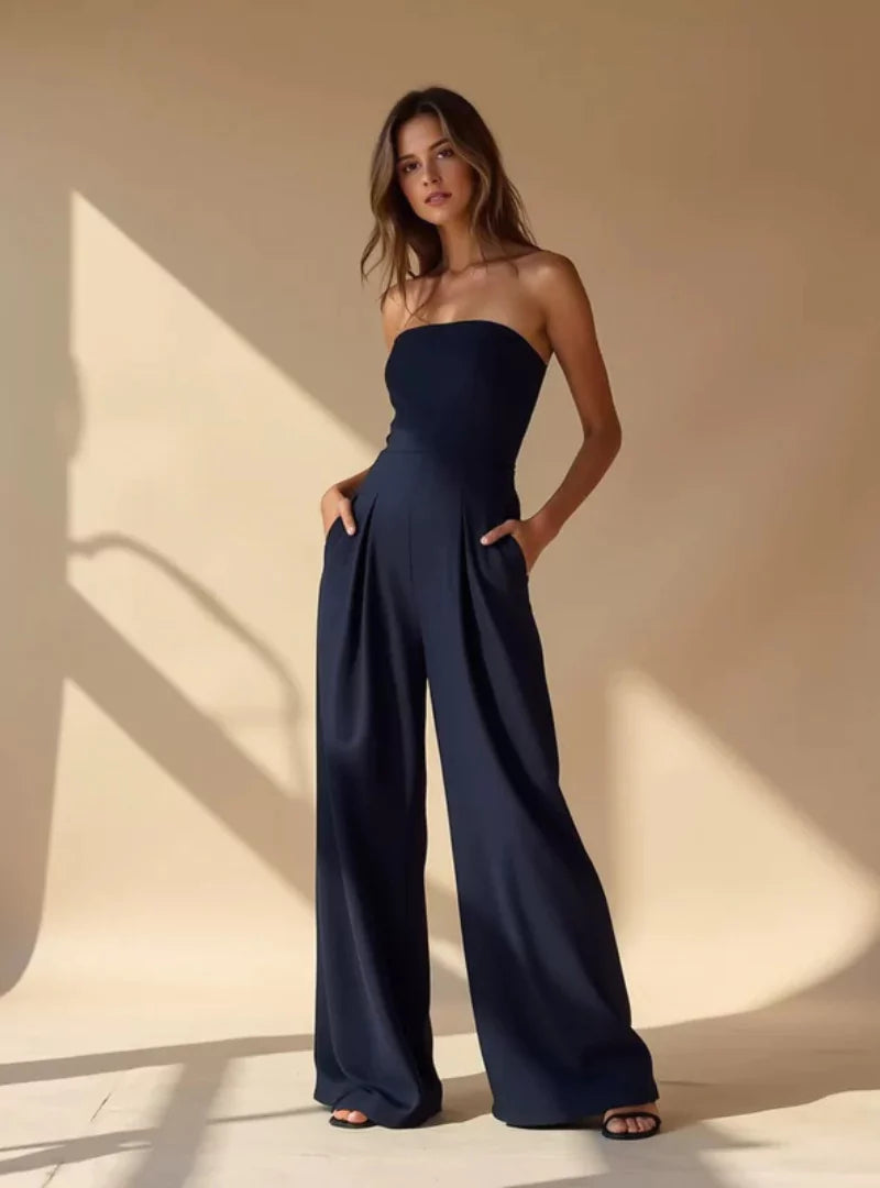 Duttini | Strapless Wide-Leg Jumpsuit
