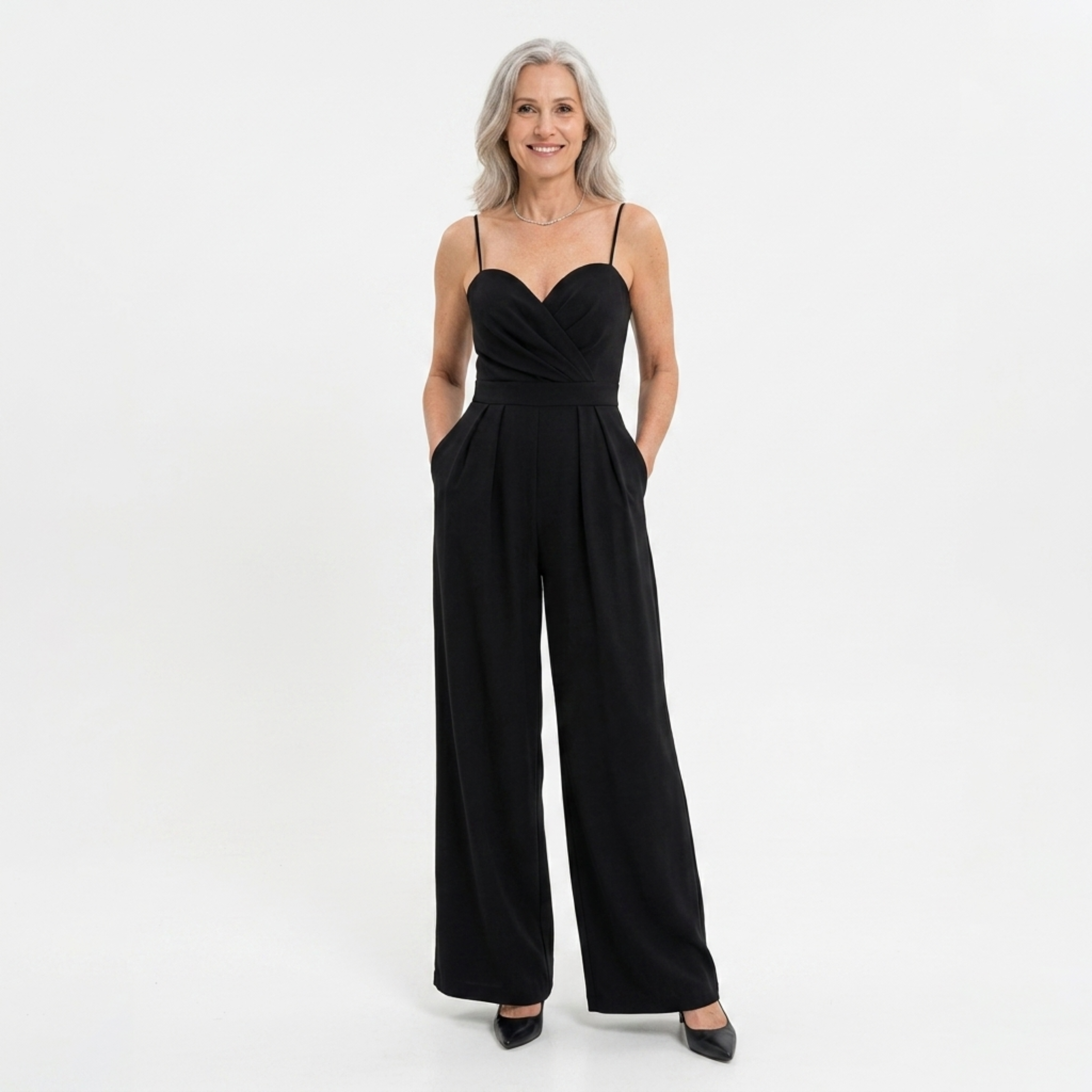Jumpsuit | Elegant Wide-Leg Evening Wear with Sophisticated Neckline