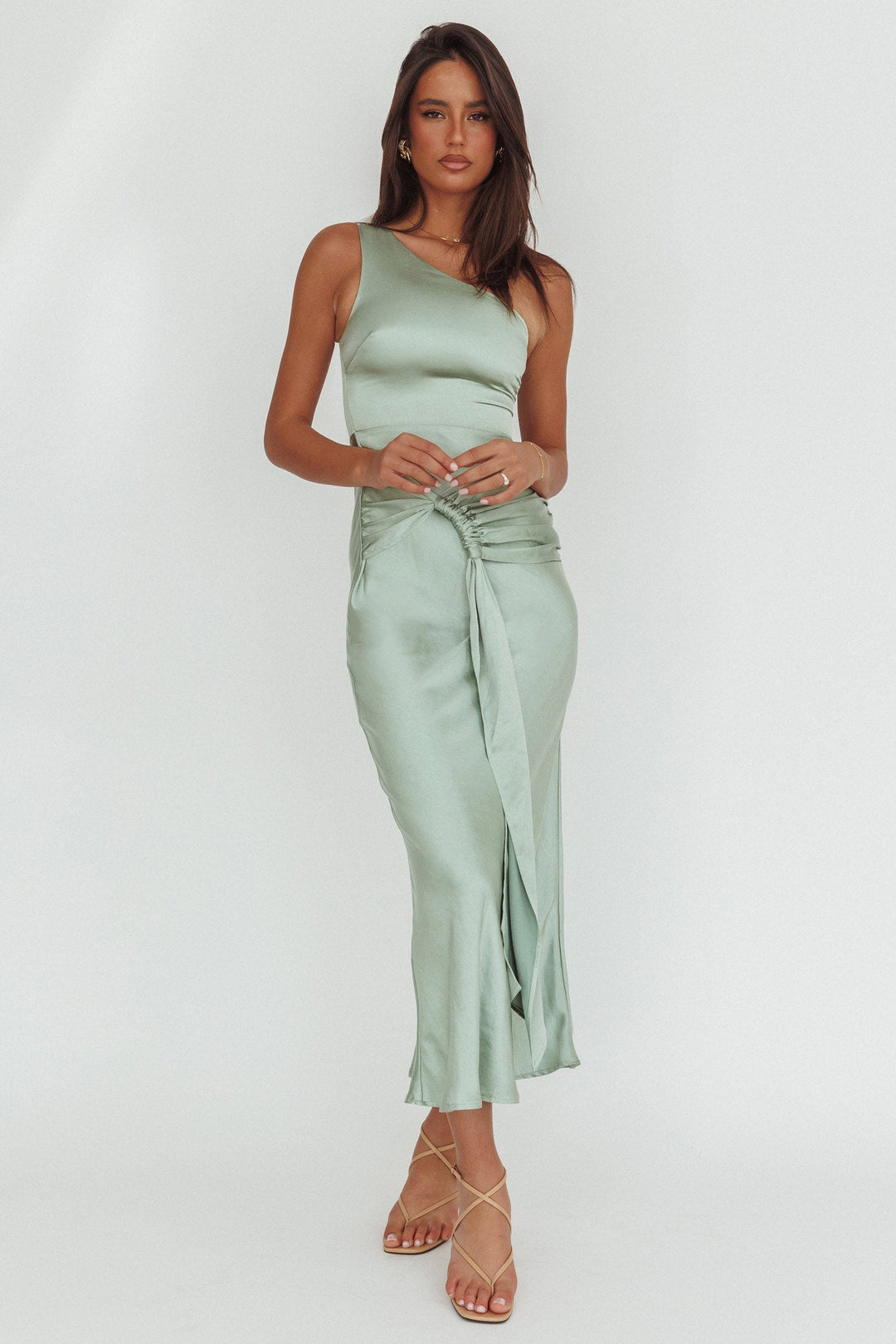 Luli Sash Midi Dress Sage