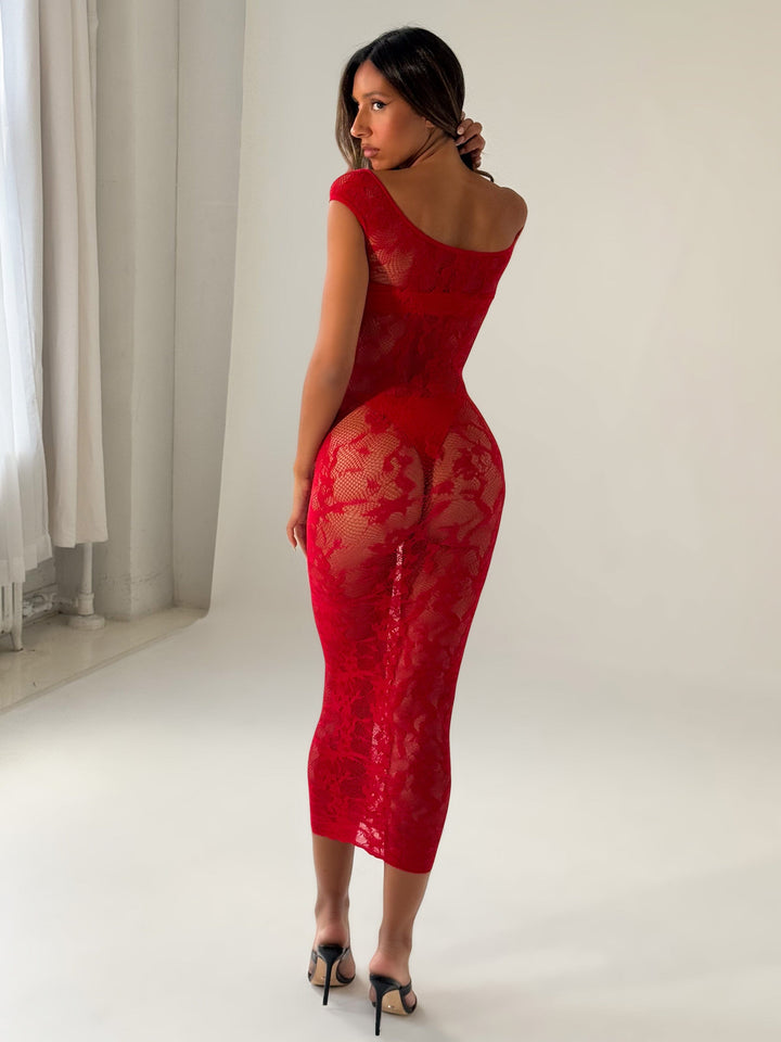Kaelis Red Midi Dress
