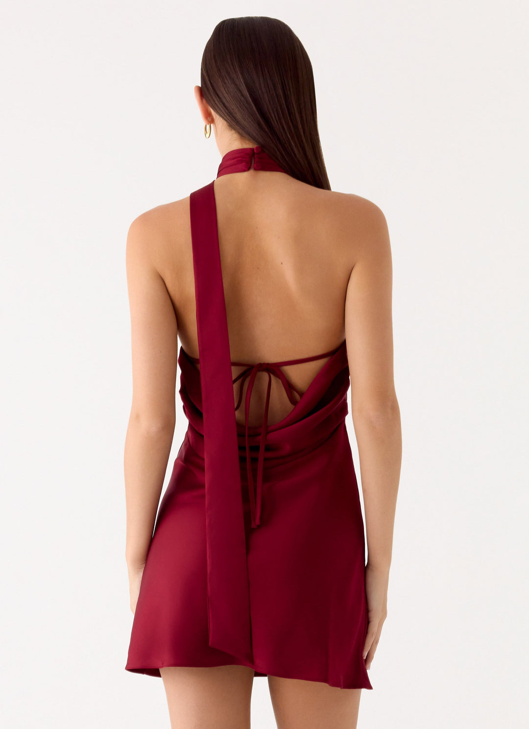 Keena Scarf Mini Dress Burgundy