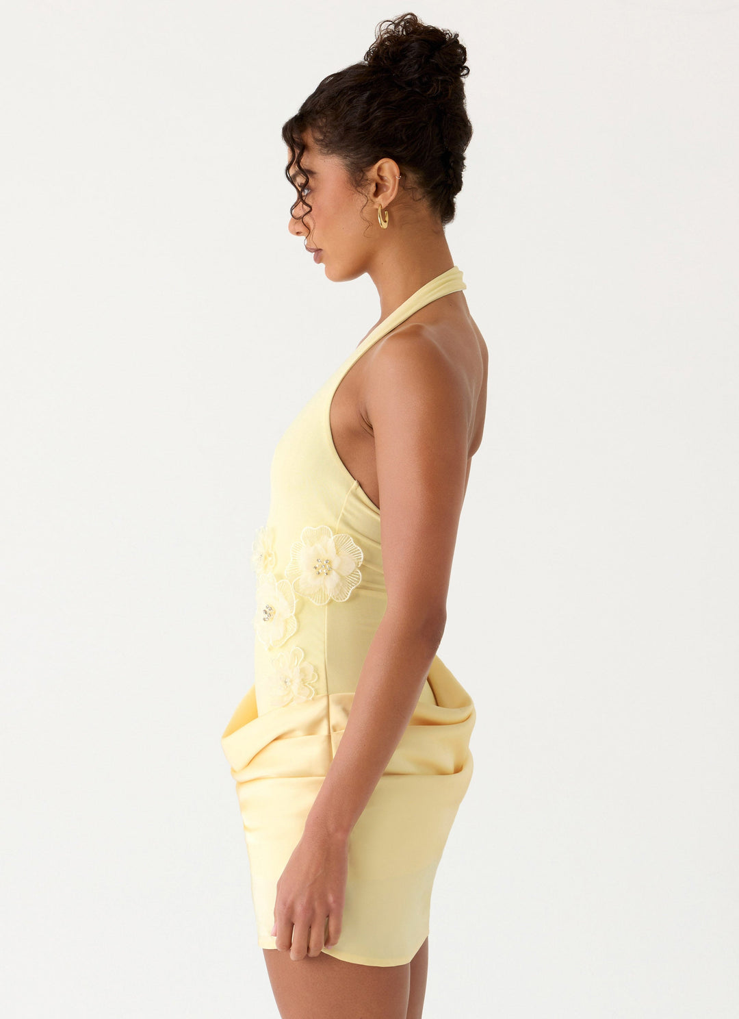 Kimana Halter Mini Dress Yellow