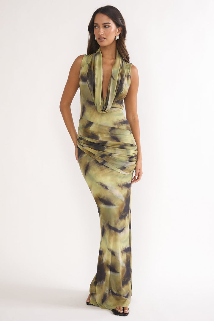 Veya Cowl Maxi Dress Moss