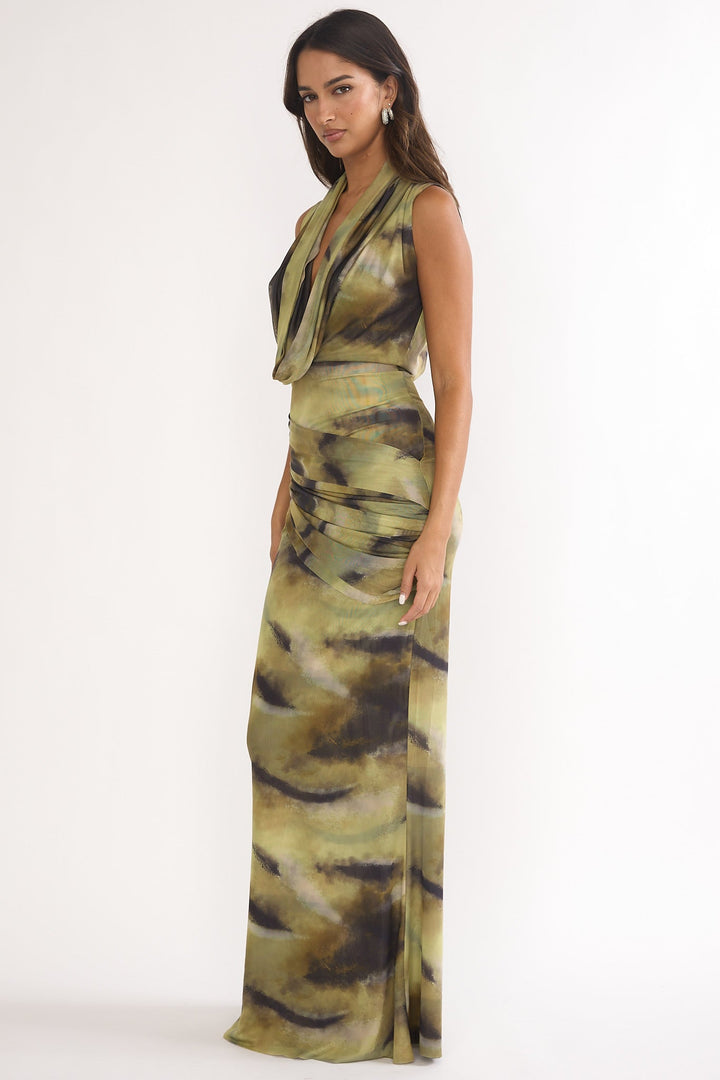 Veya Cowl Maxi Dress Moss