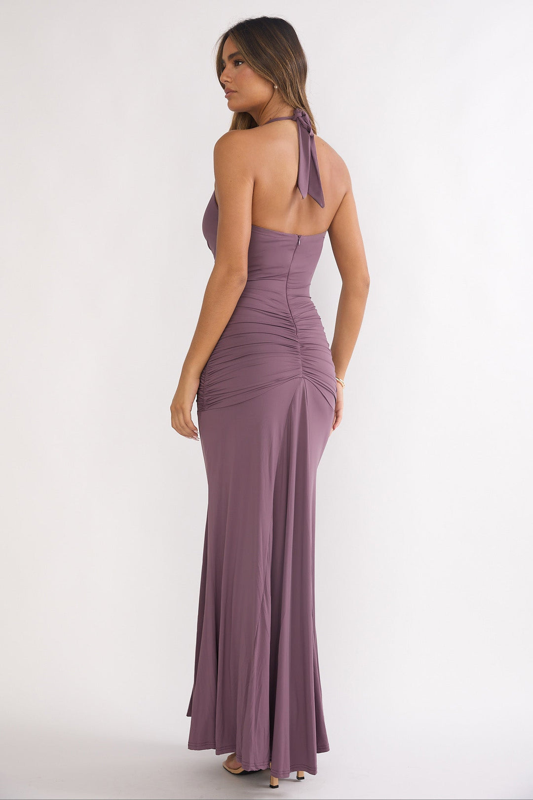 Brienna Halter Maxi Dress Mauve