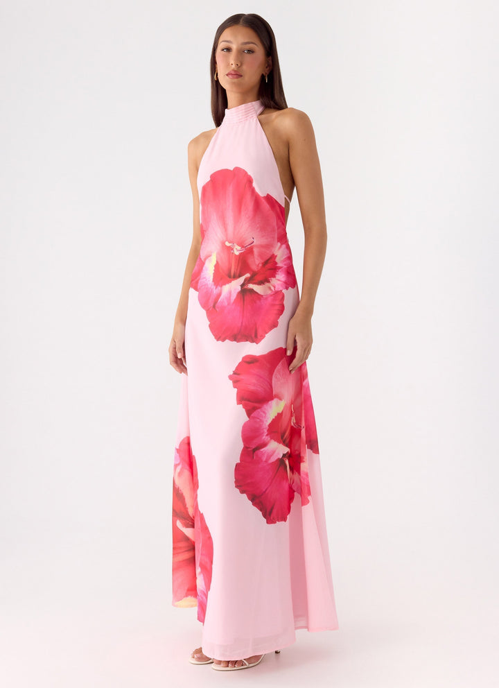 Len Maxi Dress Pink Floral Spritz