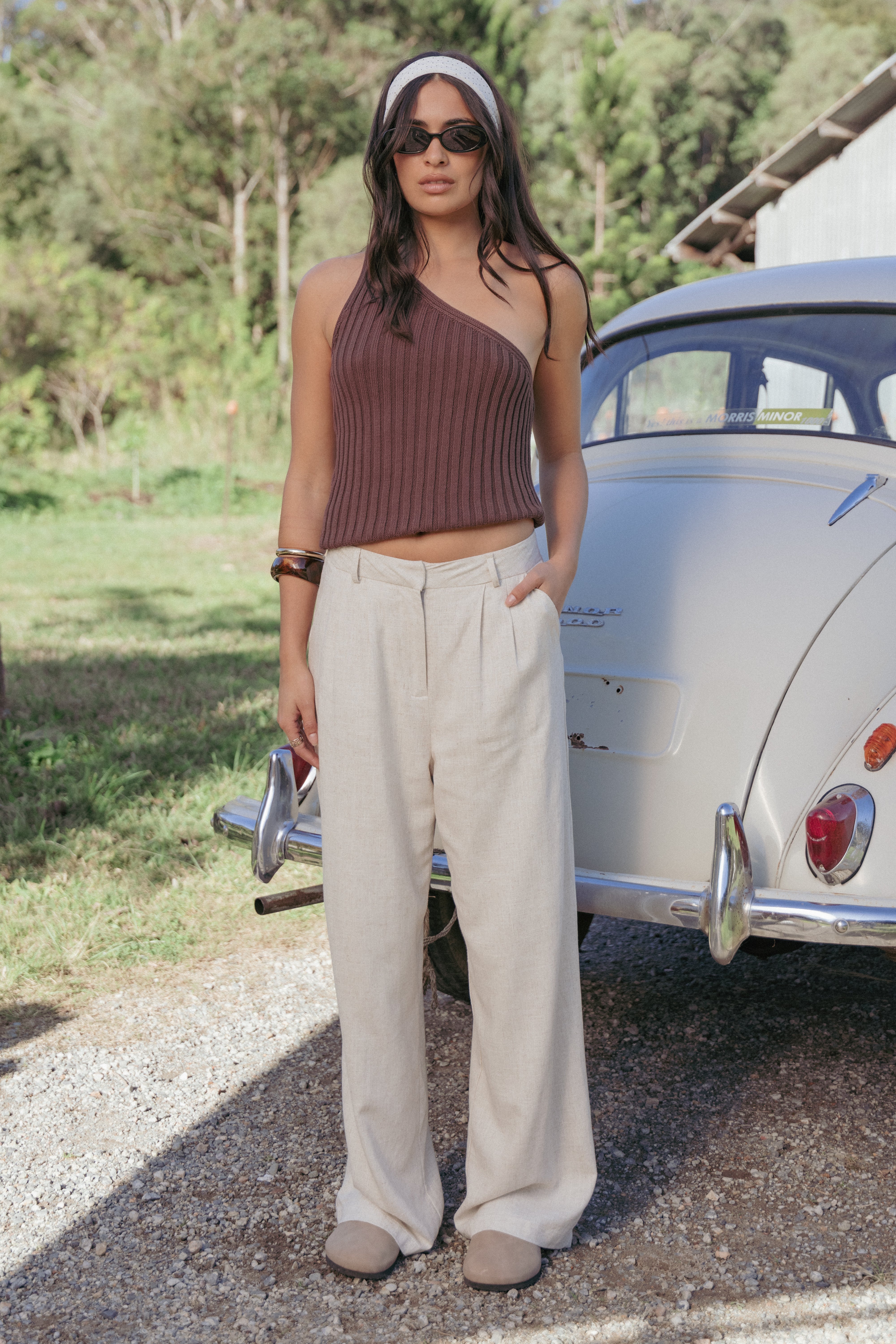Linen Pants | High-Rise Pleated Casual Trousers