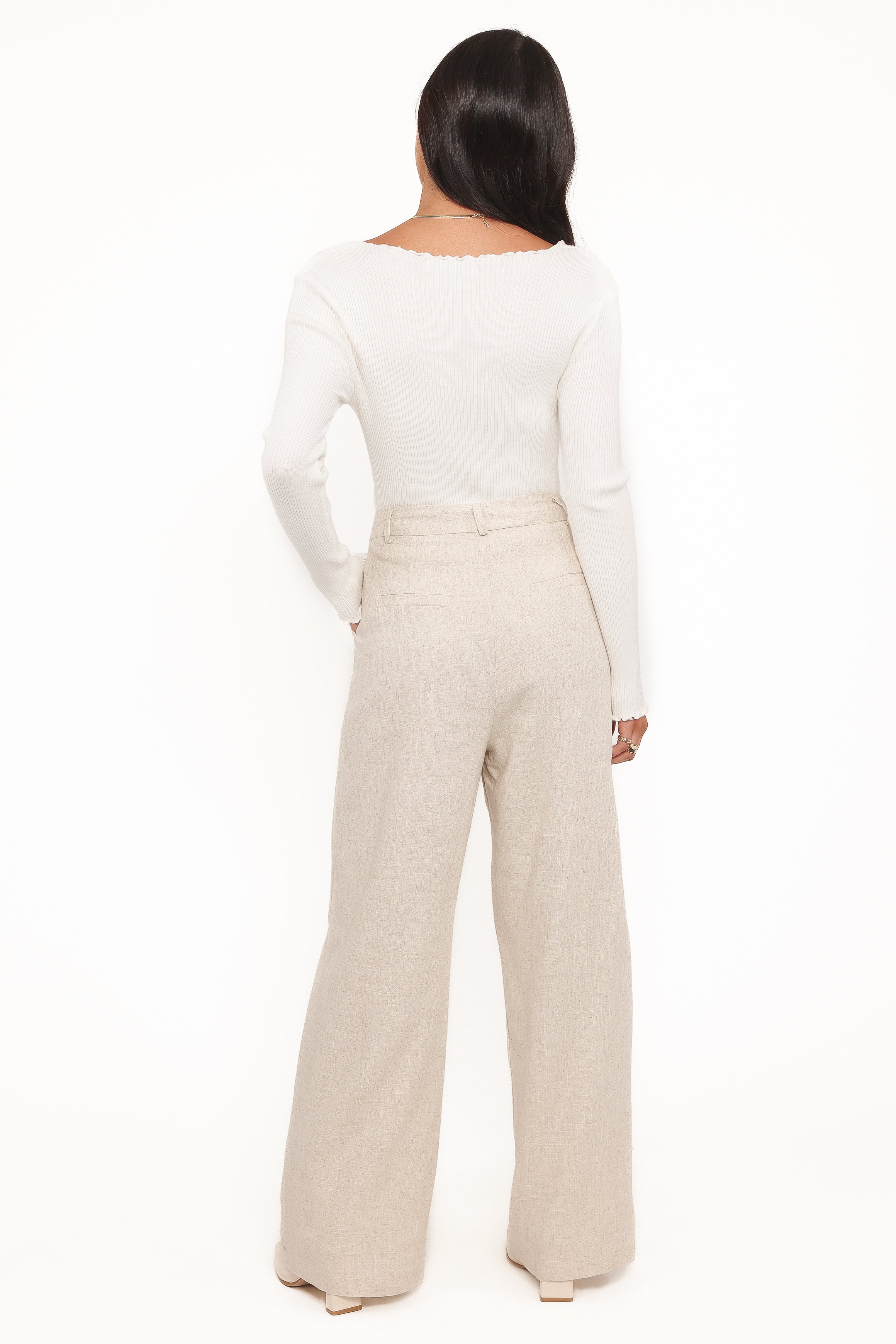 Linen Pants | High-Rise Pleated Casual Trousers