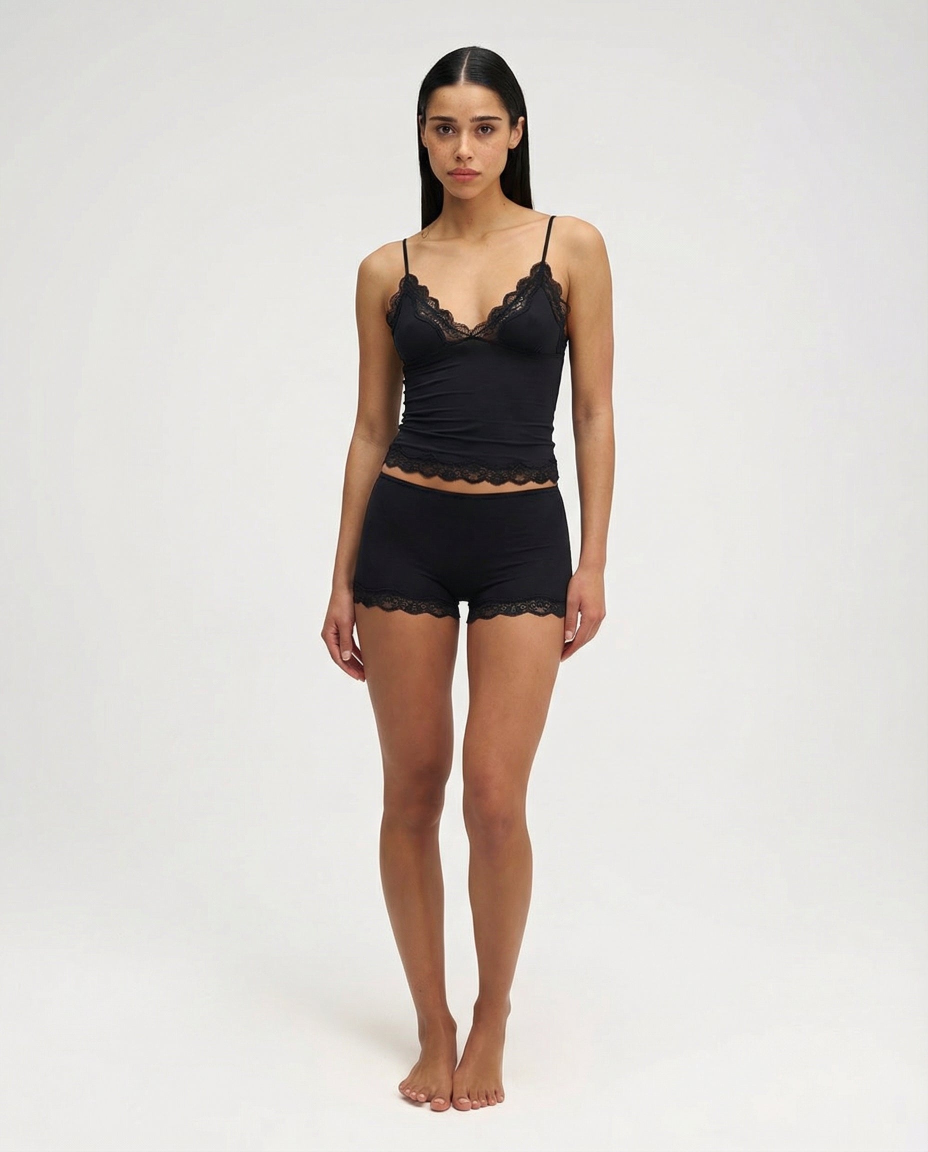 Loungewear Set | Elegant Lace Cami and Shorts | Soft and Comfortable Matching Lounge Set
