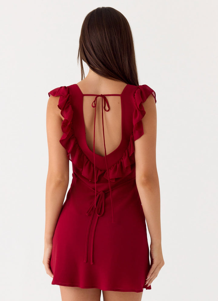 Malina Mini Dress Deep Red