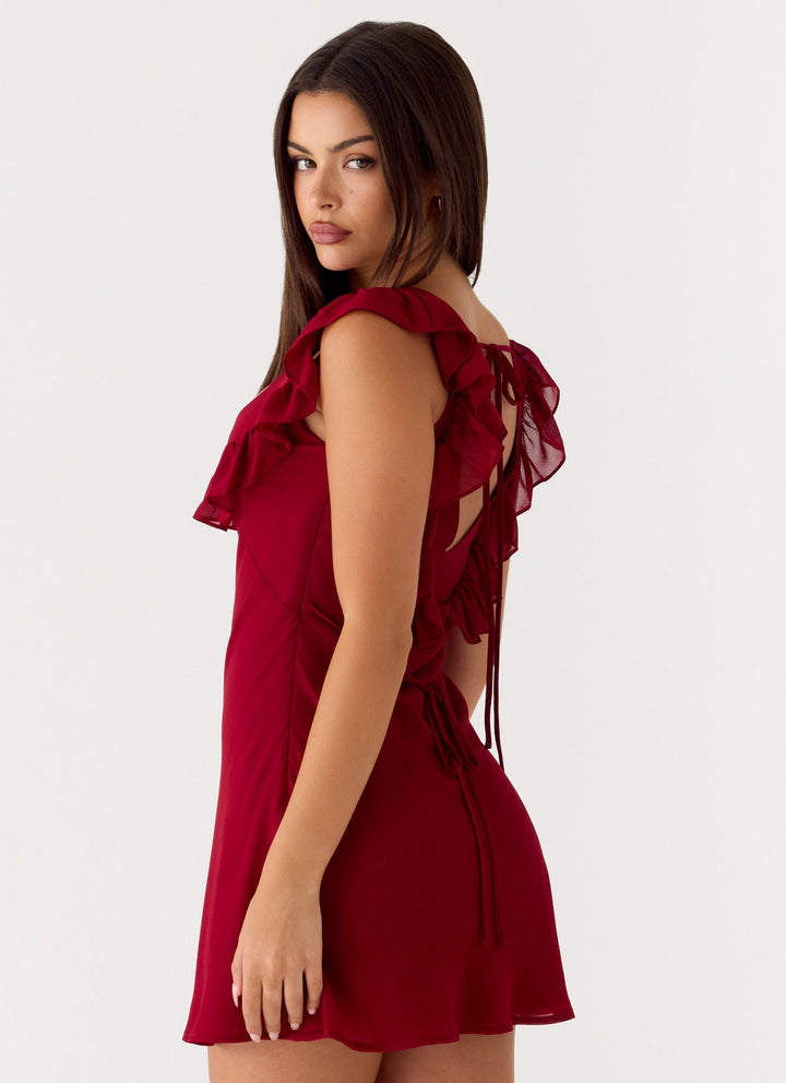 Malina Mini Dress Deep Red