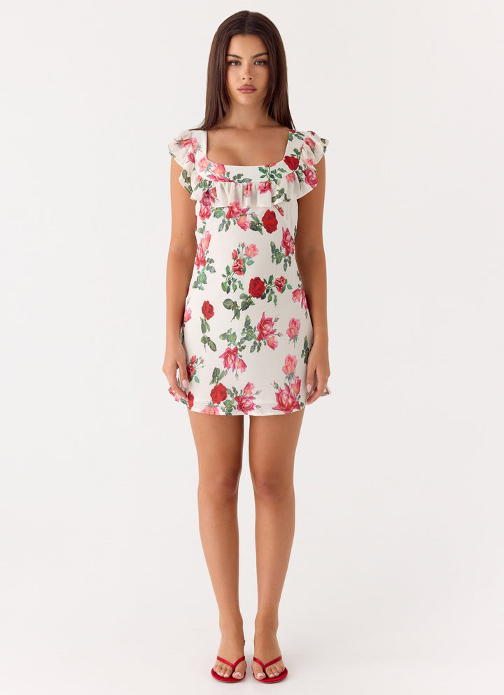 Malina Mini Dress Ivory Bloom