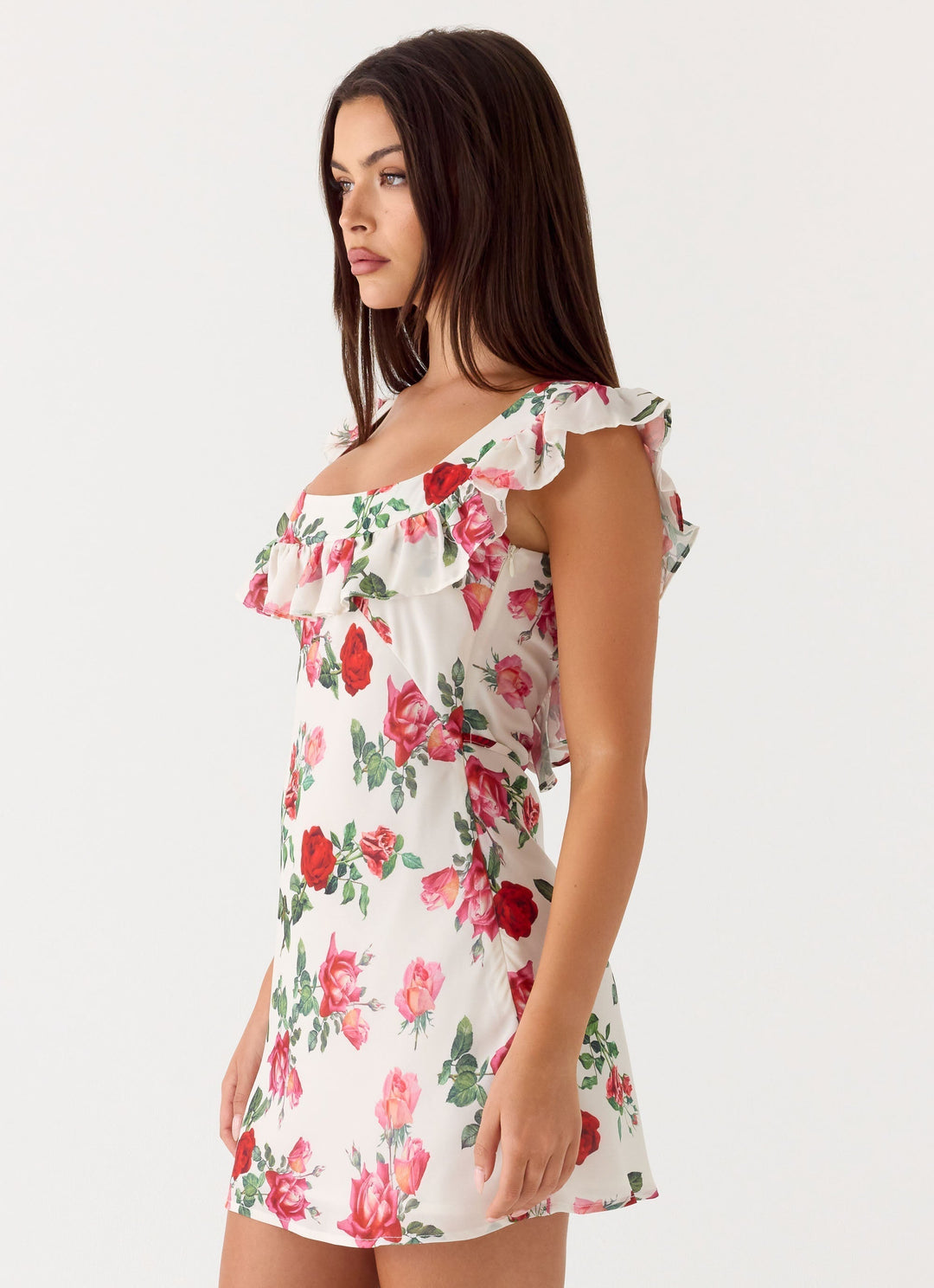 Malina Mini Dress Ivory Bloom