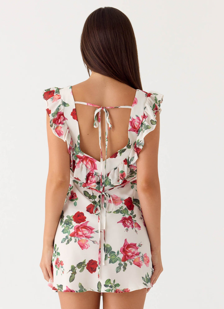 Malina Mini Dress Ivory Bloom