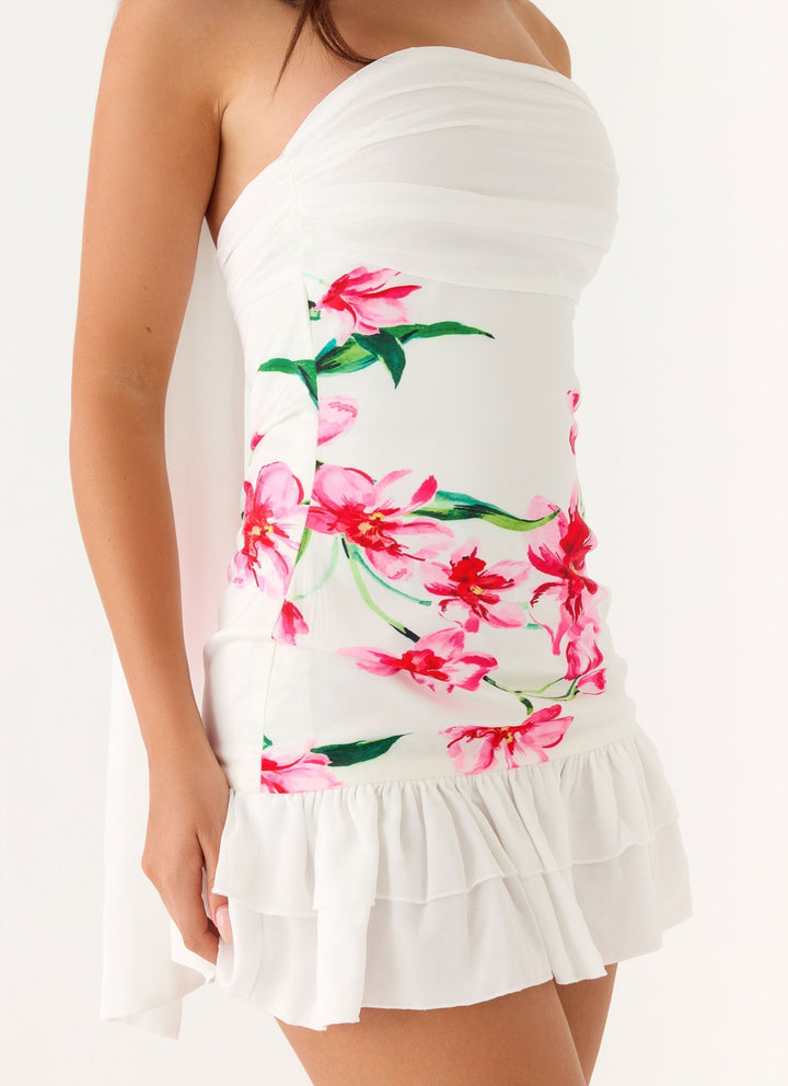 Manon Scarf Mini Dress White