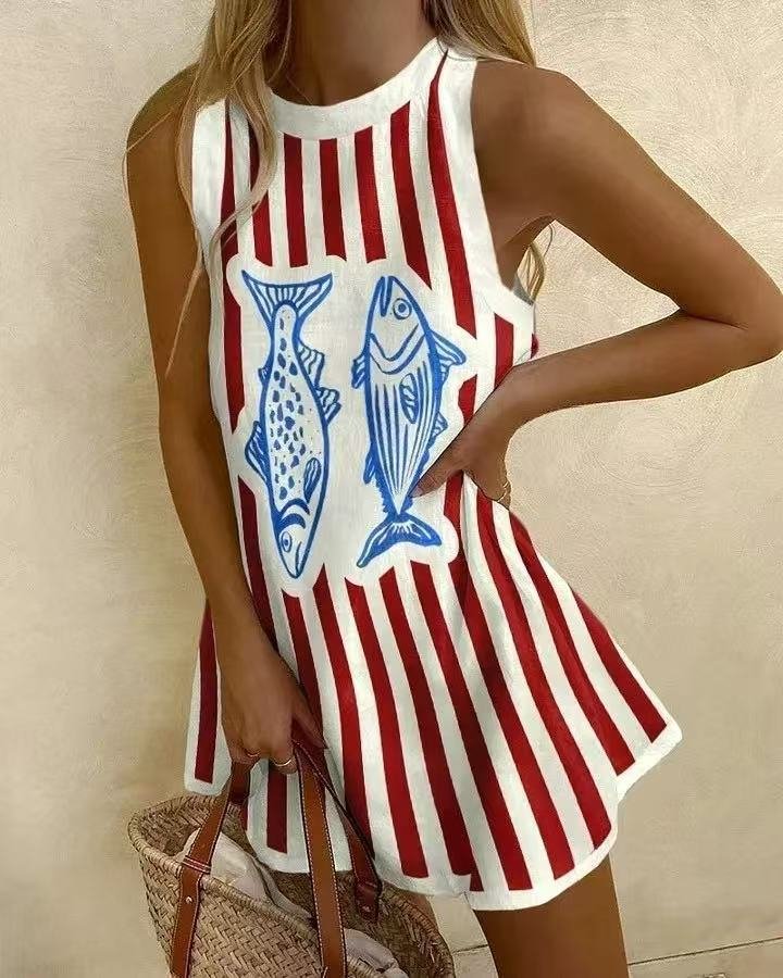 Women's Striped Mini Tank Dress | Playful Nautical Summer Dress
