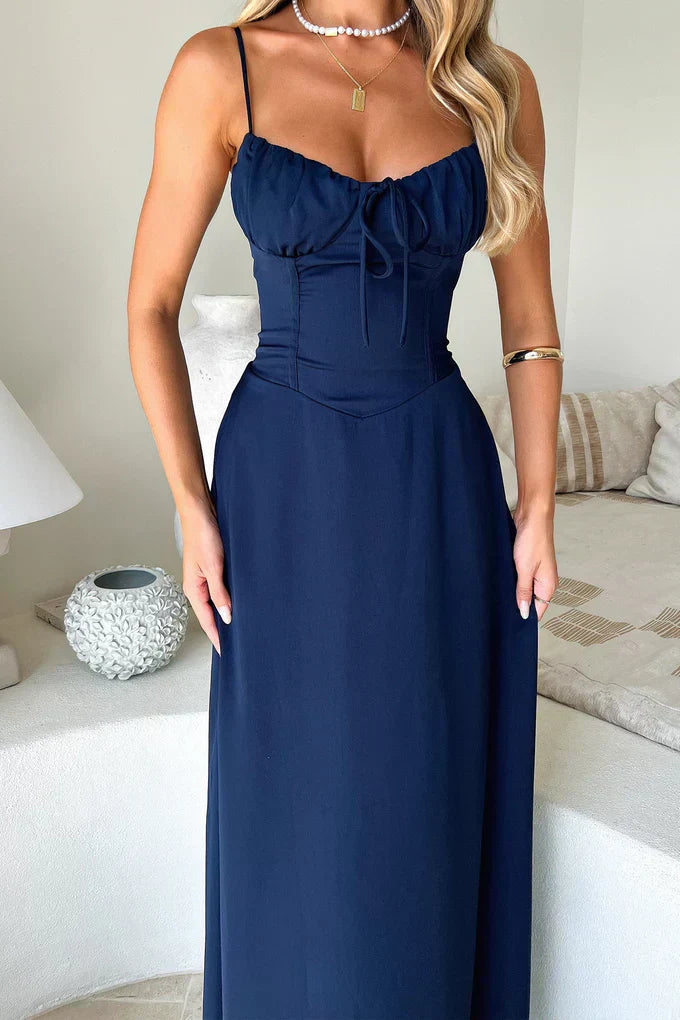 Maxi Dress | Crossed Design Long Summer Dress | Elegant Flowing Fit