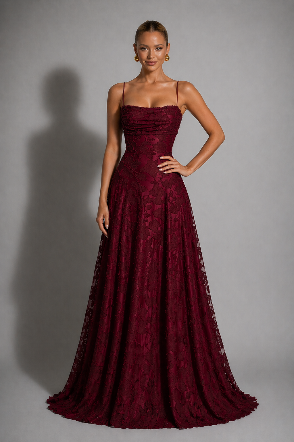 Maxi Dress | Elegant Lace Evening Gown | Flattering Strappy Design