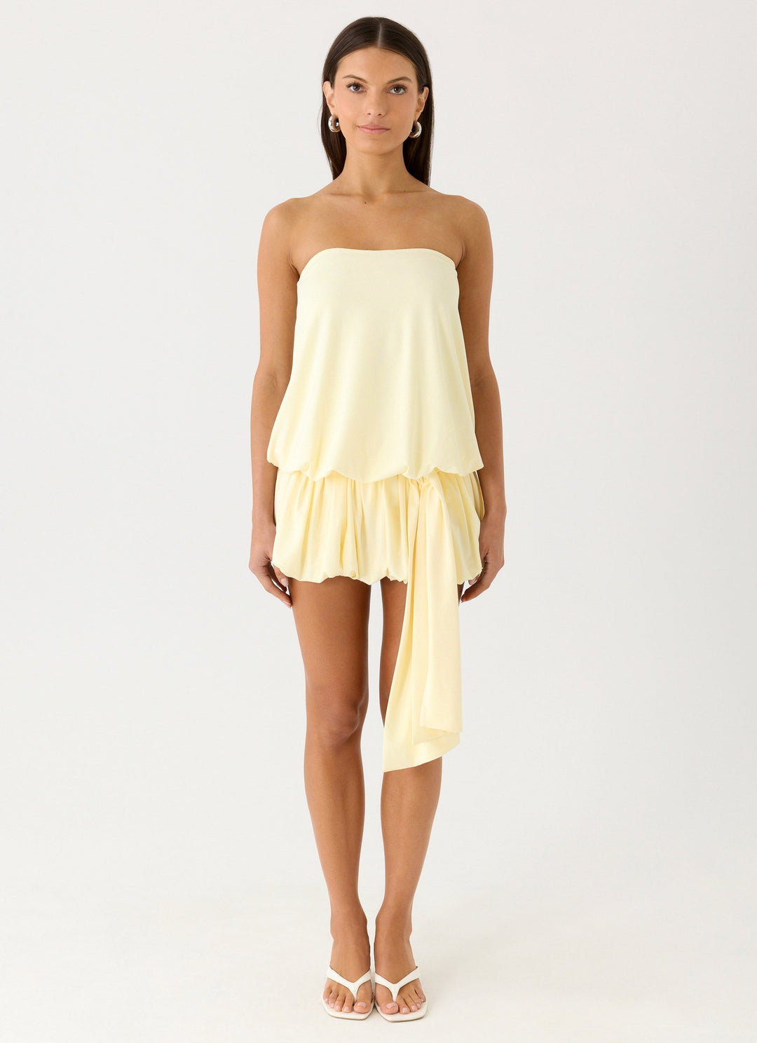 Mazie Strapless Mini Dress Yellow