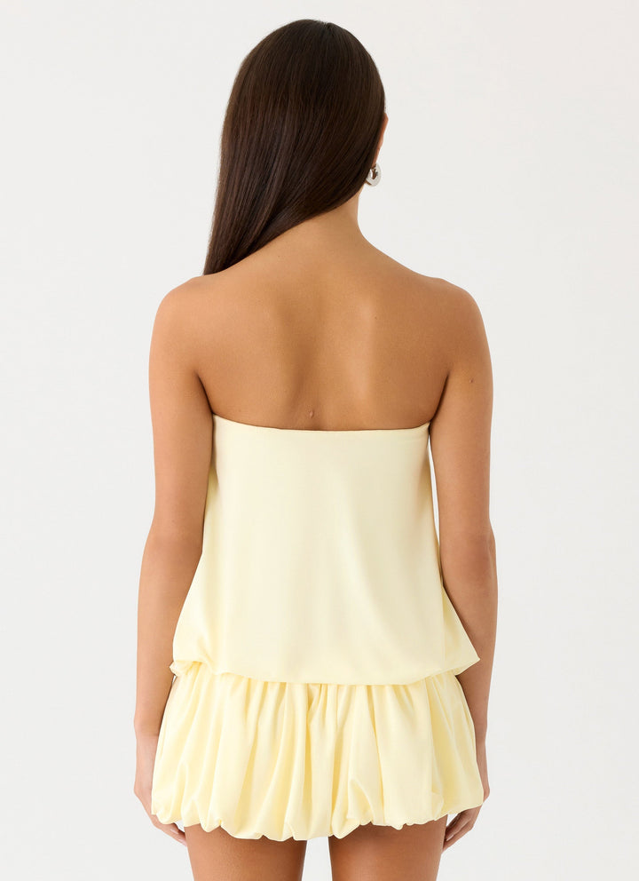 Mazie Strapless Mini Dress Yellow
