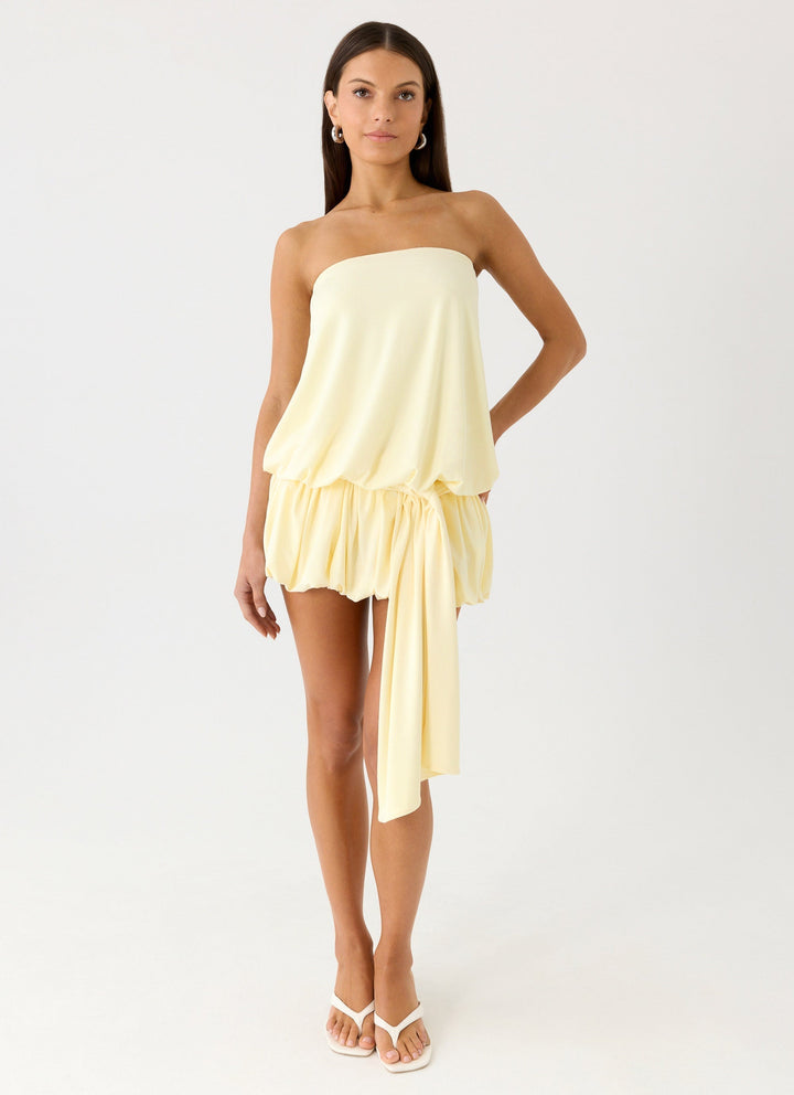 Mazie Strapless Mini Dress Yellow