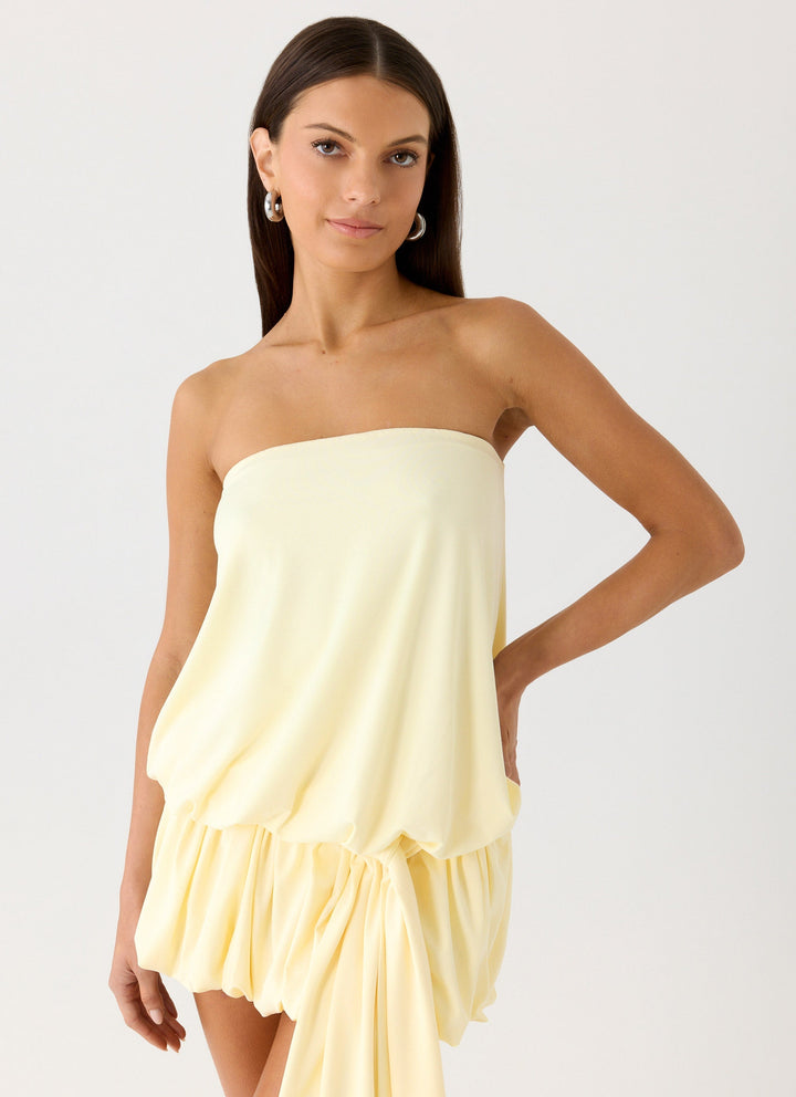 Mazie Strapless Mini Dress Yellow