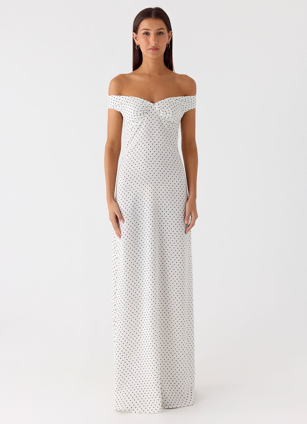 Melany Maxi Dress White Polkadot