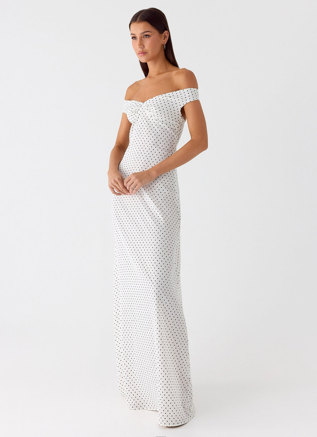 Melany Maxi Dress White Polkadot