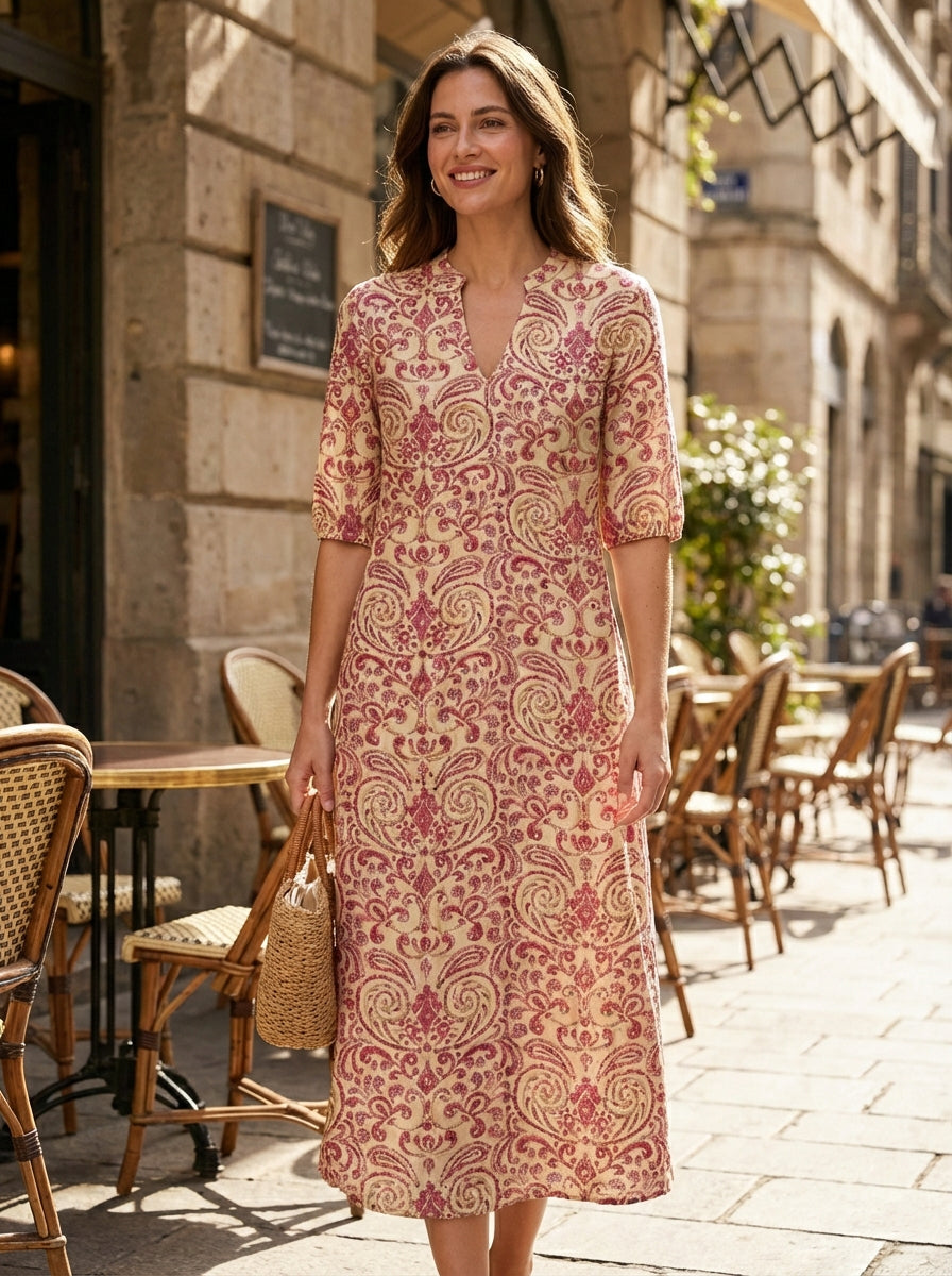 Midi Dress | Floral Pattern Summer Dress | Casual Comfortable Everyday Wear