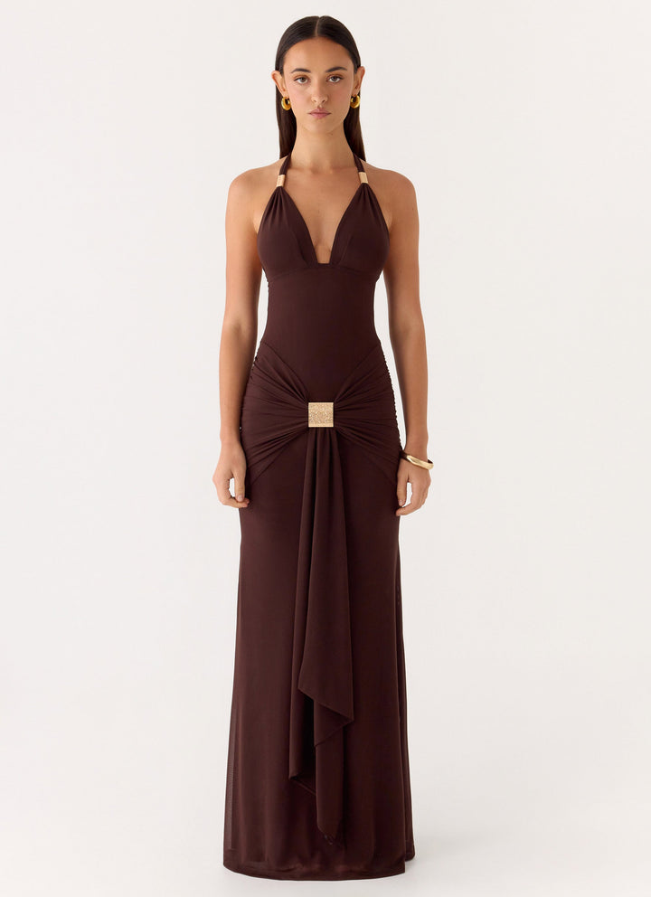 Miyah Hardware Maxi Dress Chocolate