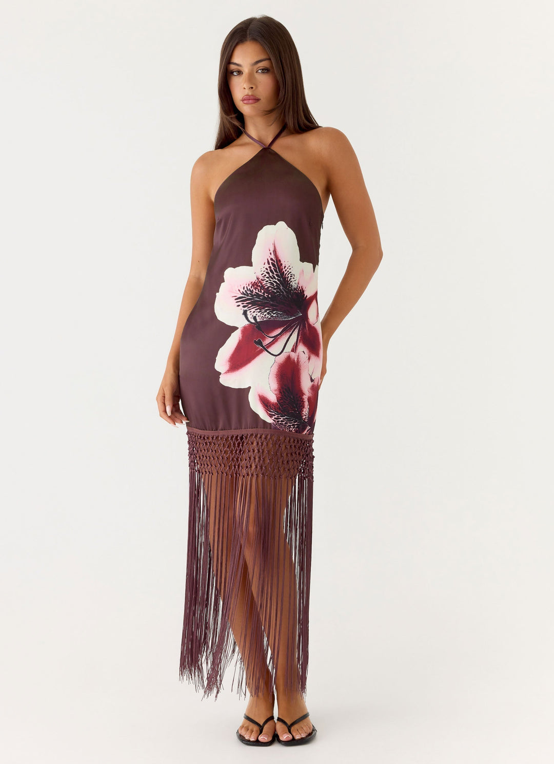 Niahvette Midi Dress Burgundy