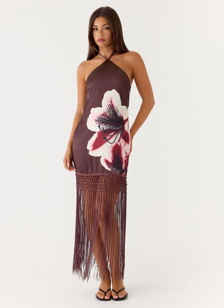 Niahvette Midi Dress Burgundy